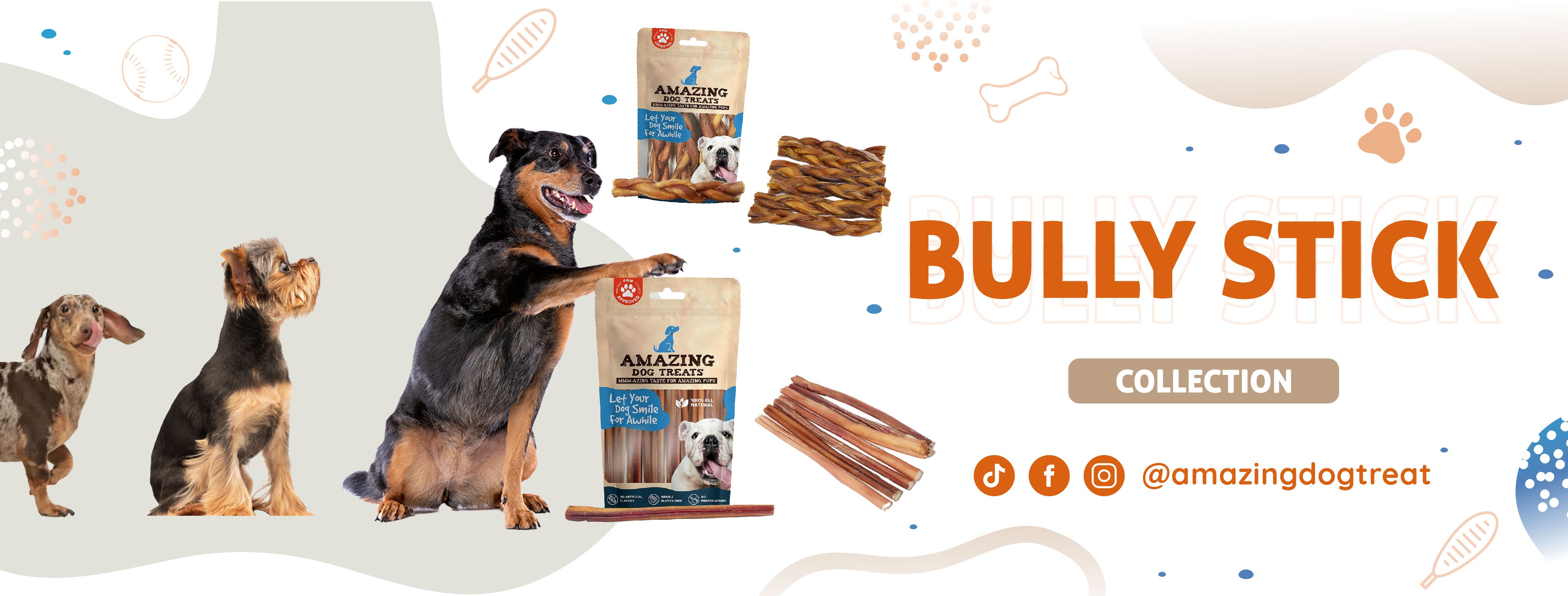 Amazing Dog Treats - Bully Sticks 6 inch Regular Size 40 PcsPack - Premium Bully Stick Dog Chews - Long Lasting Bully Sticks for Dogs - Best Bully