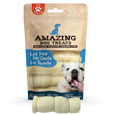 6" Regular Beef Cheek Rolls - Safe Rawhide Alternative Dog Chew Amazing Dog Treats