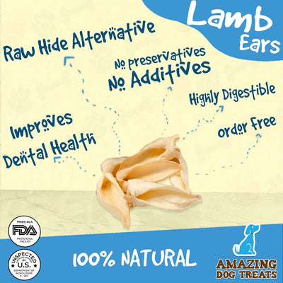 Amazing Dog Treats - Lamb Ear Dog Chews Amazing Dog Treats