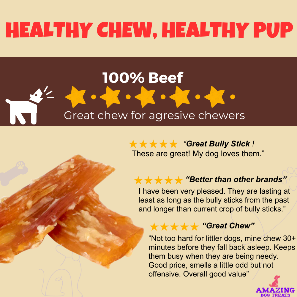 Amazing Dog Treats - 6" Backstrap Tendon Chews Amazing Dog Treats