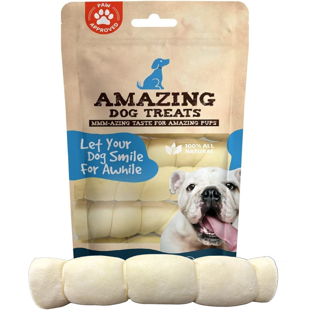 10" Regular Beef Cheek Rolls (4 Count) - Safe Rawhide Alternative Dog Chew Amazing Dog Treats