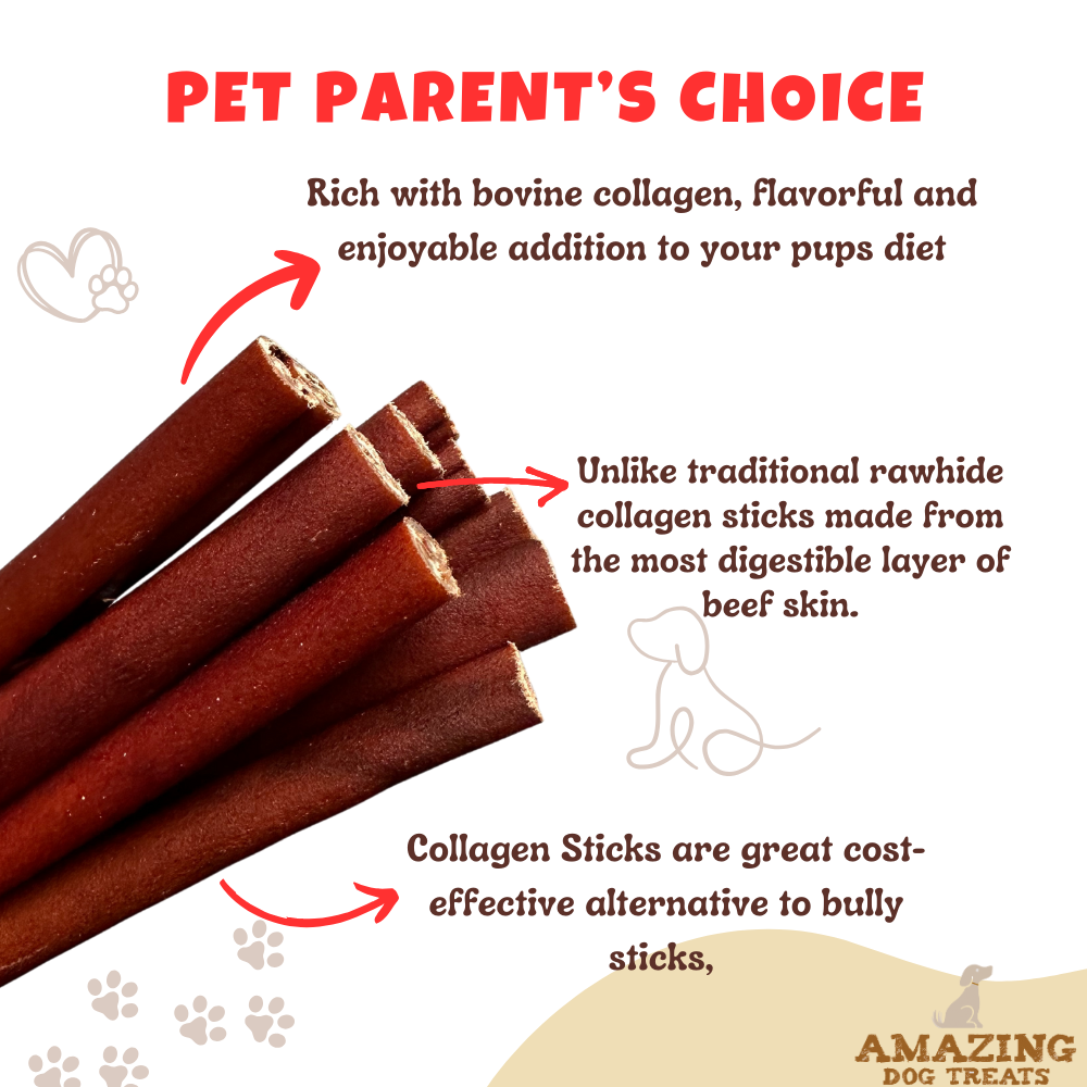 6'' Beef Collagen Sticks Amazing Dog Treats