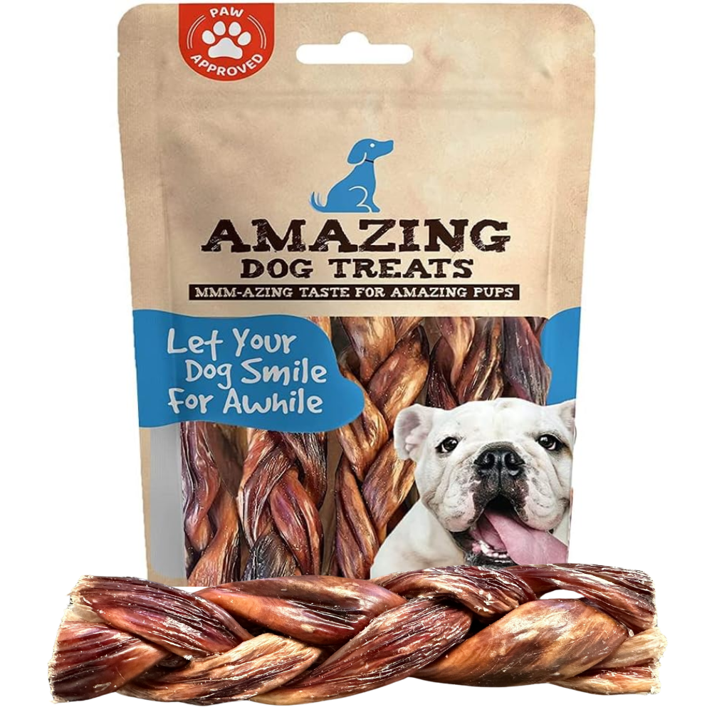 6 Inch Braided Gullet Stick - Dog Jerky Treats - Beef Esophagus - Gullet Sticks For Dogs - Braided Gullet Sticks Dog Chews - Beef Esophagus Dog Treats Amazing Dog Treats
