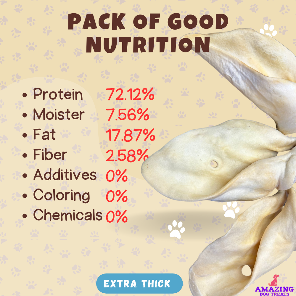 Premium Thick-Cut Cow Ears Amazing Dog Treats