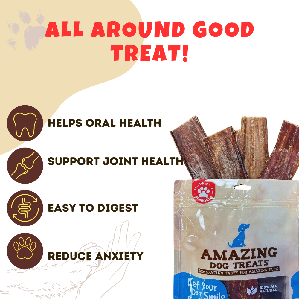 Beef Esophagus Jerky for Dogs (6 Inch ) - Beef Gullet Dog Chews - Beef Esophagus Dog Treats Amazing Dog Treats