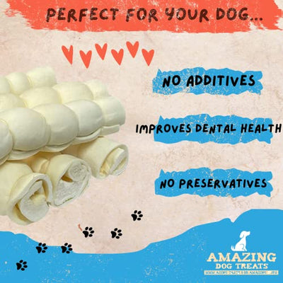 5-6" Mega Thick Beef Cheek Rolls - Safe Rawhide Alternative Dog Chew Amazing Dog Treats