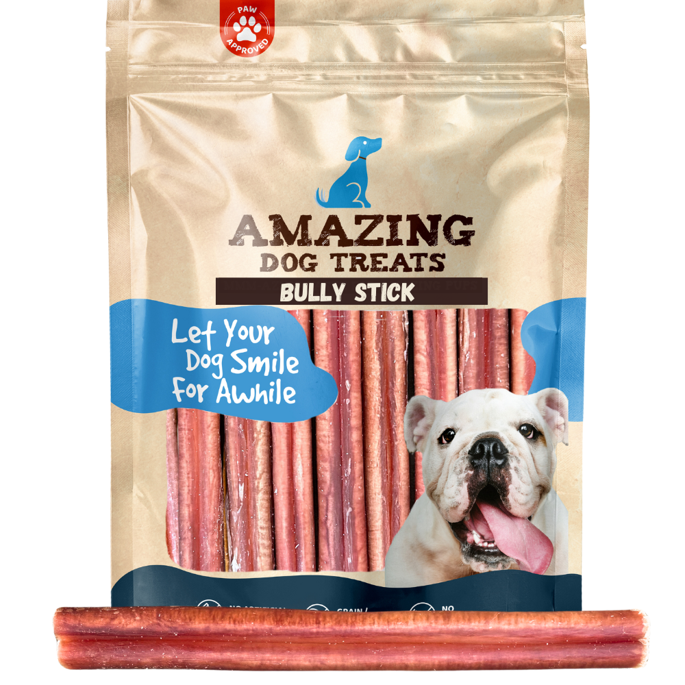 Bully Sticks 6 Inch Regular Size (50 Pcs/Pack) - Premium Bully Stick Dog Chews - Amazing Dog Treats