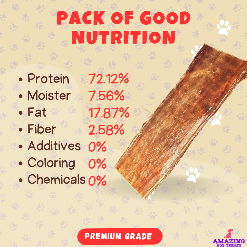 Beef Esophagus Jerky for Dogs (6 Inch ) - Beef Gullet Dog Chews - Beef Esophagus Dog Treats Amazing Dog Treats