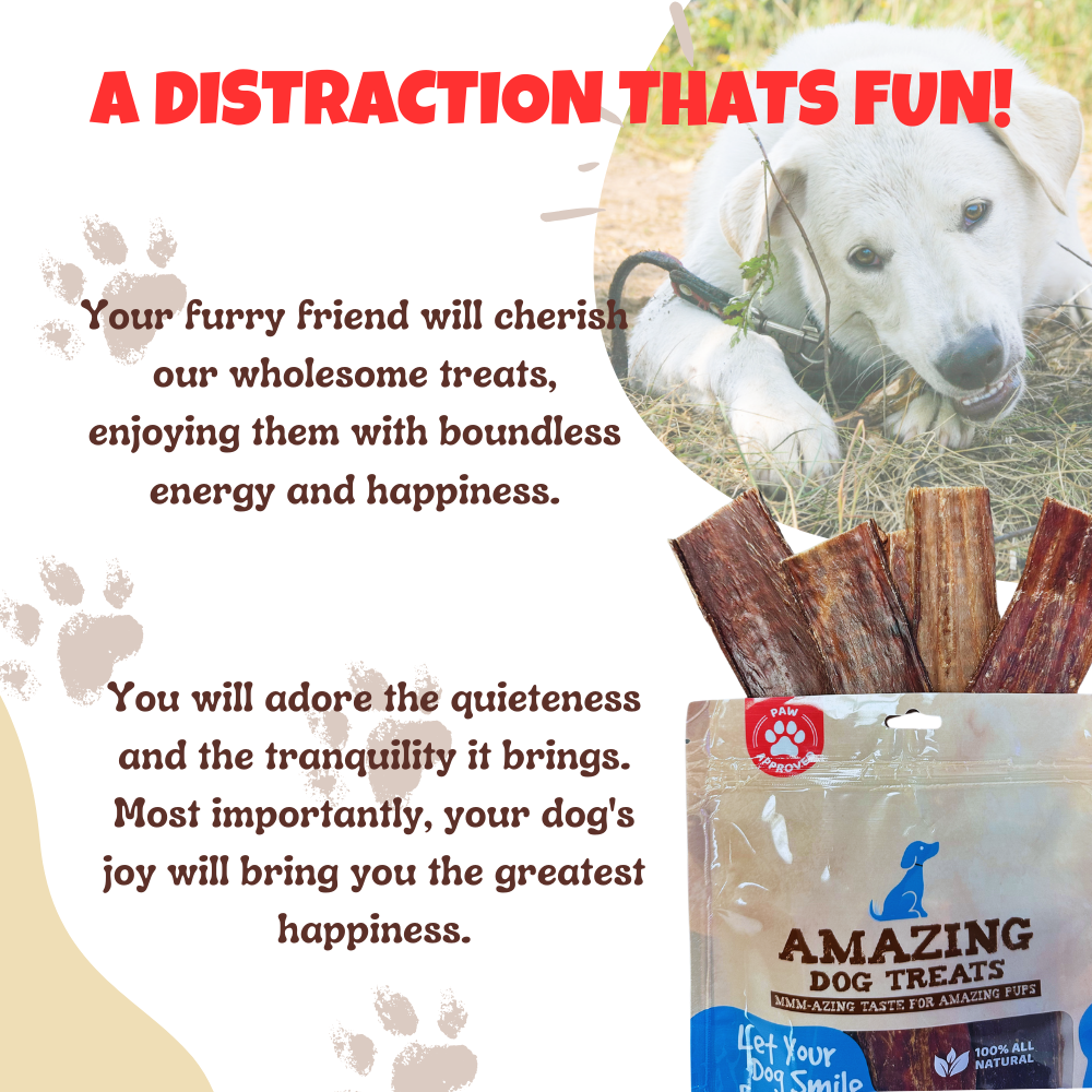 Beef Esophagus Jerky for Dogs (6 Inch ) - Beef Gullet Dog Chews - Beef Esophagus Dog Treats Amazing Dog Treats