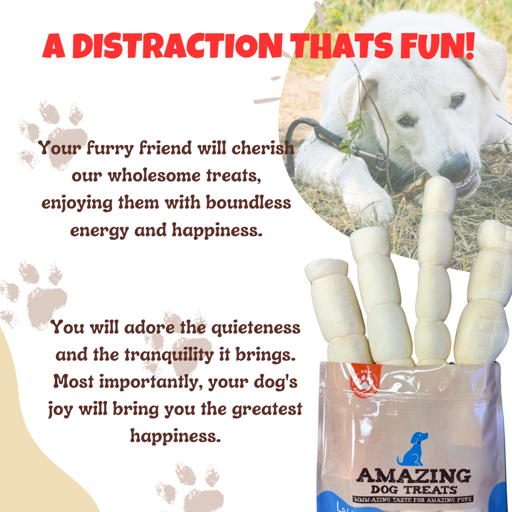 10" Regular Beef Cheek Rolls (4 Count) - Safe Rawhide Alternative Dog Chew Amazing Dog Treats