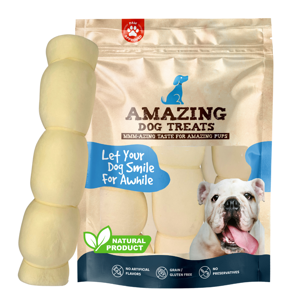 10" Mega Thick Beef Cheek Rolls - Safe Rawhide Alternative Dog Chew Amazing Dog Treats