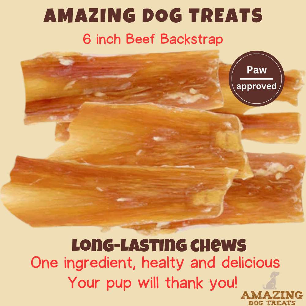 Amazing Dog Treats - 6" Backstrap Tendon Chews Amazing Dog Treats