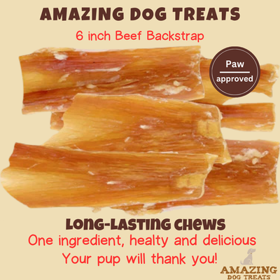 Amazing Dog Treats - 6" Backstrap Tendon Chews Amazing Dog Treats