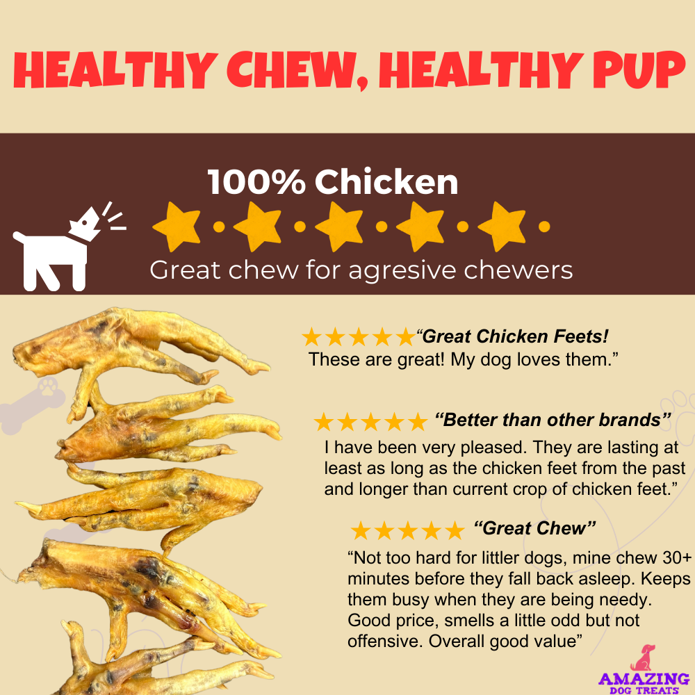 Amazing Dog Treats - Grade A Chicken Feet Dog Treats Amazing Dog Treats