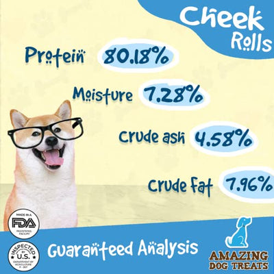 10" Regular Beef Cheek Rolls (4 Count) - Safe Rawhide Alternative Dog Chew Amazing Dog Treats