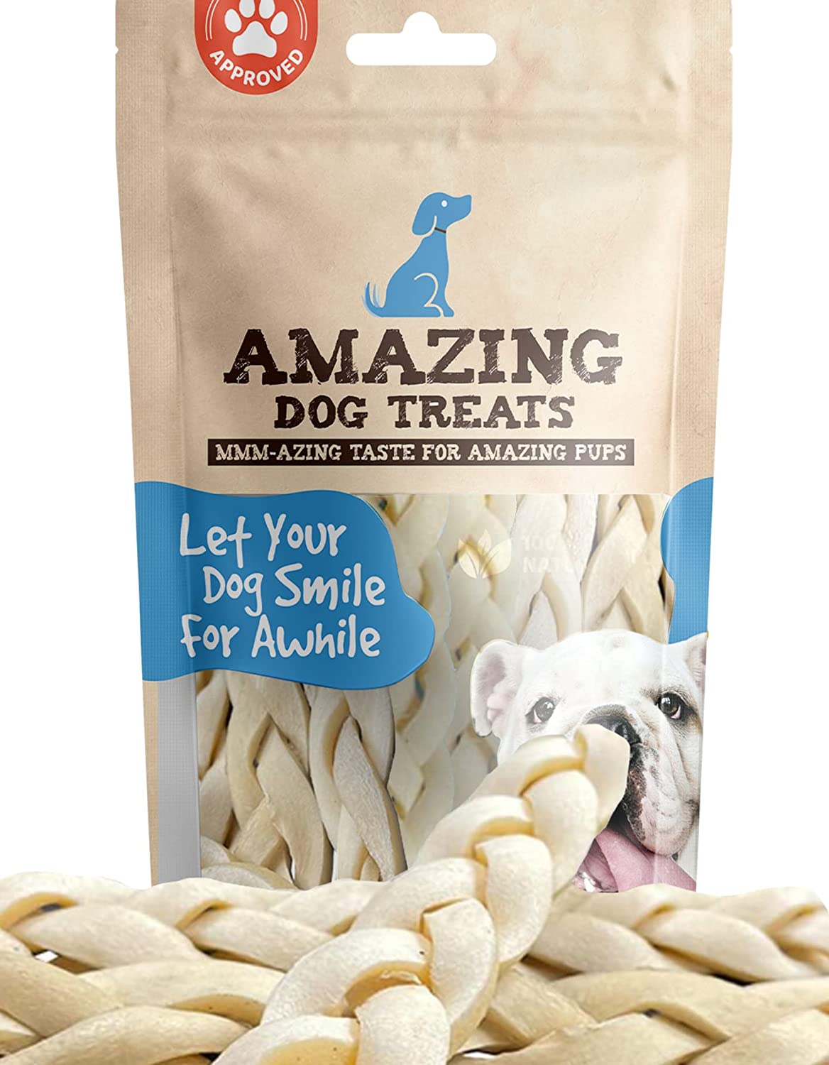 Amazing Dog Treats - 6" Beef Cheek Braids Amazing Dog Treats