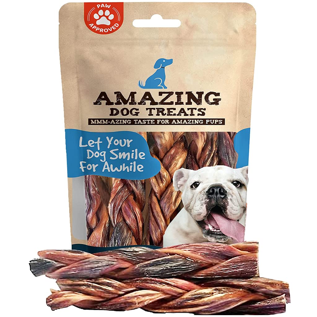 6 Inch Braided Gullet Stick - Dog Jerky Treats - Beef Esophagus - Gullet Sticks For Dogs - Braided Gullet Sticks Dog Chews - Beef Esophagus Dog Treats Amazing Dog Treats