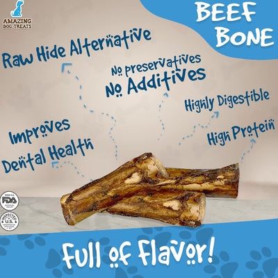 5-6" Meaty Beef Marrow Bones (2 Count) - Best Bones for Dogs Amazing Dog Treats