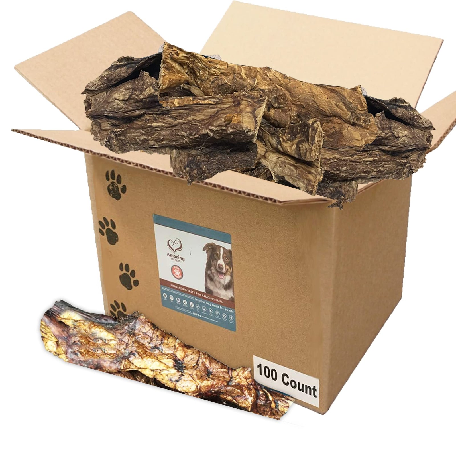 AMAZING DOG TREATS Premium Beef Lung Jerky Sticks | (100 Pc/Pk) | 100% Natural Beef Lung Snacks for Dogs | Single Ingredient High-Protein Low-Fat Grain-Free Lung Snacks for Dogs Amazing Dog Treats